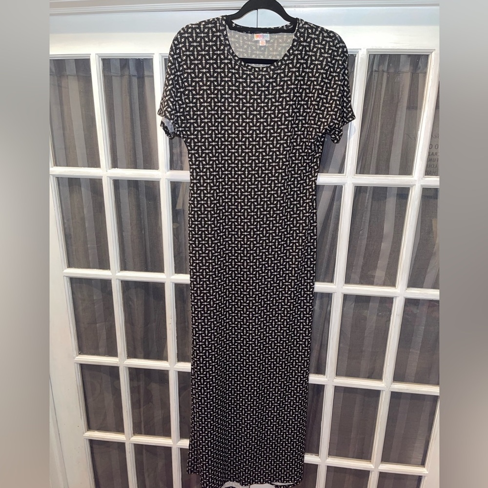 LuLaRoe Monochrome black white Patterned Maxi dress woman’s size XS